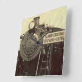 素朴な列車の柱時計 スクエア壁時計 (傾斜)