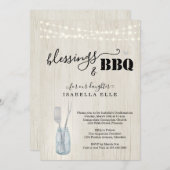 素朴な初めての聖体拝領 / 堅信 礼拝 BBQ パーティー 招待状 (正面/裏面)