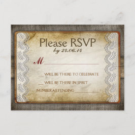 素朴な動揺して結婚式rsvpポストカード インビテーションポストカード