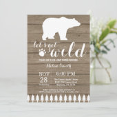 素朴な北極クマのベビーシャワー招待状 招待状 (スタンド正面)