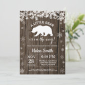 素朴な北極クマの冬のベイビーシャワー招待状 招待状 (スタンド正面)