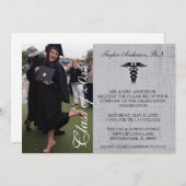 素朴な医学RNの学校の卒業の発表 招待状 (正面/裏面)