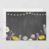 素朴な卒業パーティーのチョークの野生花の写真 招待状 (裏面)