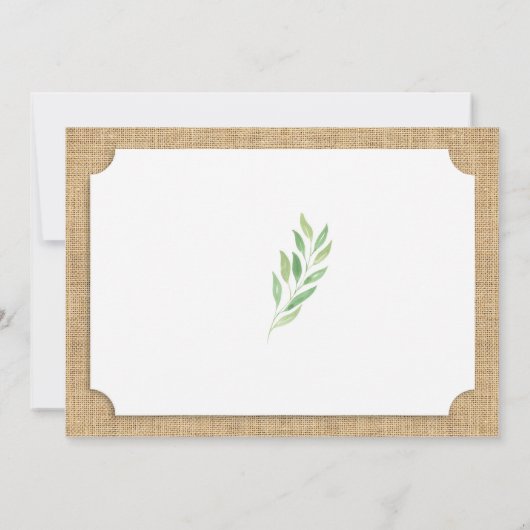 素朴な卒業パーティーのバーラップの葉のリースの写真 招待状 (裏面)