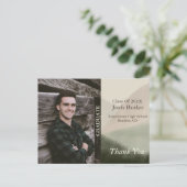 素朴な卒業発表と感謝の気持ち ポストカード (スタンド正面)