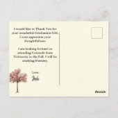 素朴な卒業発表と感謝の気持ち ポストカード (裏面)