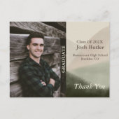 素朴な卒業発表と感謝の気持ち ポストカード (正面)