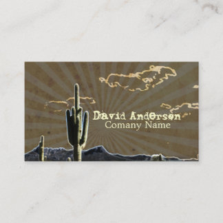 素朴な南西牧場砂漠のサボテン 名刺