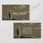 素朴な南西牧場砂漠のサボテン 名刺 (正面/裏面)