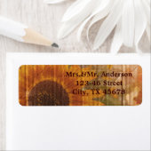 素朴な厚紙の国産ひまわり結婚の花 ラベル (インサイチュ)