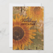 素朴な厚紙の国産ひまわり結婚の花 招待状 (正面)