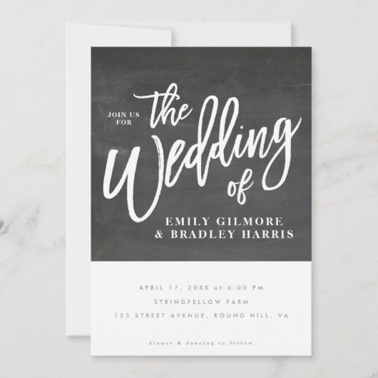 素朴な原稿の黒板 招待状 (正面)