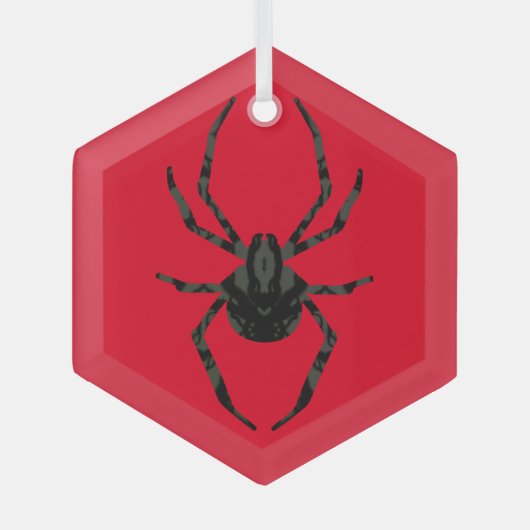 素朴な古いクモ ガラスオーナメント (正面)
