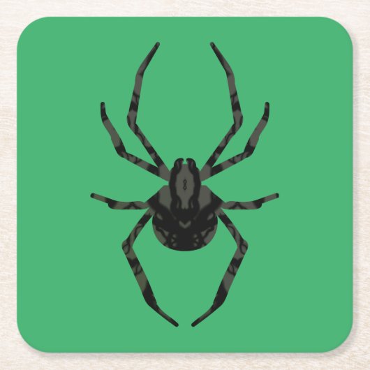 素朴な古いクモ スクエアペーパーコースター (正面)