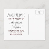 素朴な古いツリーPHOTO日付はがきを保存 案内ポストカード (裏面)