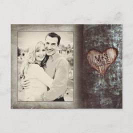 素朴な古いツリーPHOTO日付はがきを保存 案内ポストカード