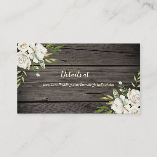 素朴な古い納屋の木の花 エンクロージャーカード (正面)