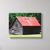素朴な古い納屋 キャンバスプリント (正面)