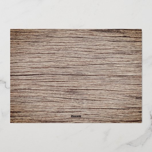 素朴な古い紙の羊皮紙の木の写真のクリスマス 箔シーズンカード (裏面)