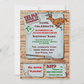 素朴な古い鹿狩りの誕生日パーティー 招待状 (正面)