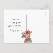 素朴な可愛いクマフローラは私の花娘 案内ポストカード (裏面)