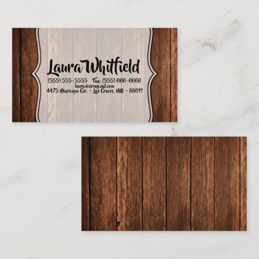 素朴な名刺の納屋の木製の国 名刺 (正面/裏面)