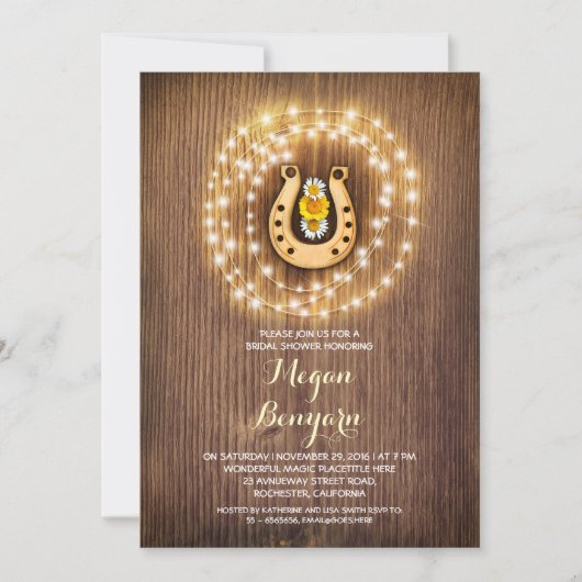 素朴な国と可愛いブライダルシャワー招待状 招待状 (正面)