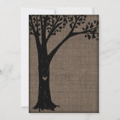 素朴な国によって切り分けられるハートの木の結婚式の招待 招待状 (裏面)