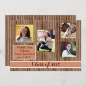 素朴な国のオレンジ卒業の発表 案内状 (正面/裏面)