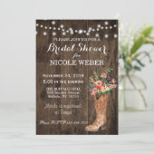 素朴な国のカウボーイ・ブーツのブライダルシャワーの招待 招待状 (スタンド正面)