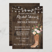 素朴な国のカウボーイ・ブーツのブライダルシャワーの招待 招待状 (正面/裏面)