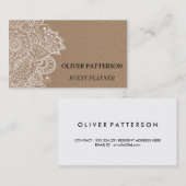 素朴な国のクラフト紙のペイズリー 名刺 (正面/裏面)