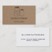 素朴な国のクラフト紙のメーソンジャー 名刺 (正面/裏面)