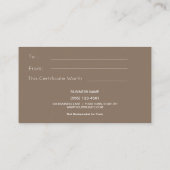 素朴な国のシカの(雄ジカの)枝角のギフトカード証明書 ロイヤリティカード (裏面)