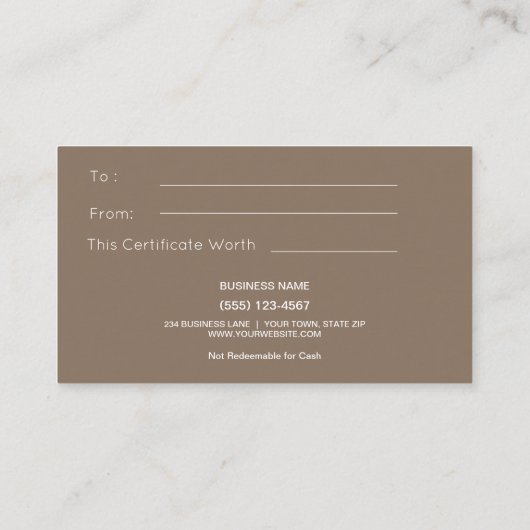 素朴な国のシカの(雄ジカの)枝角のギフトカード証明書 ロイヤリティカード (裏面)