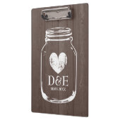 素朴な国のシックなメーソンジャーの結婚式のクリップボード クリップボード (左)