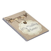 素朴な国のバーラップのウェディングプランナーのノート ノートブック (右側)