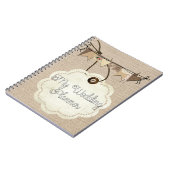 素朴な国のバーラップのウェディングプランナーのノート ノートブック (左側)