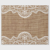 素朴な国のバーラップのエレガントでシックなレースの装飾 ラッピングペーパー (フラット)
