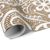 素朴な国のバーラップのエレガントでシックなレースの装飾 ラッピングペーパー (ロールコーナー)