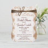 素朴な国のバーラップのブライダルシャワー招待状 招待状 (スタンド正面)
