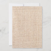 素朴な国のバーラップのレースの麻ひもの結婚式の招待 招待状 (裏面)