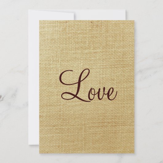 素朴な国のバーラップの麻ひもの弓結婚式招待状 招待状 (裏面)