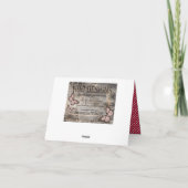 素朴な国のヒマワリのギンガムの点検は感謝していしています サンキューカード (裏面)