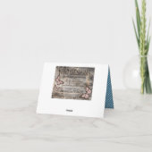 素朴な国のヒマワリのギンガムの点検は感謝していしています サンキューカード (裏面)