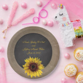 素朴な国のヒマワリの結婚式 ペーパープレート (パーティー)