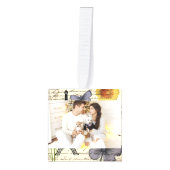 素朴な国のフランスの台本パリエッフェルタワー キューブオーナメント (正面)