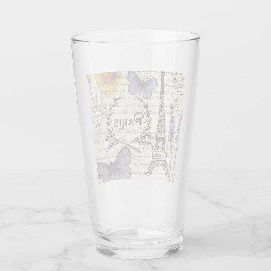 素朴な国のフランスの台本パリエッフェルタワー タンブラーグラス (裏面)