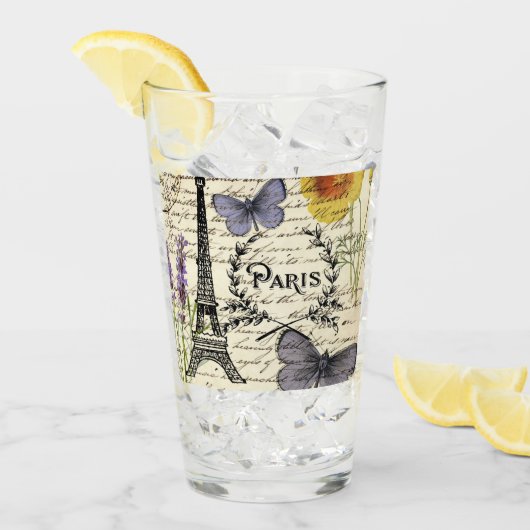 素朴な国のフランスの台本パリエッフェルタワー タンブラーグラス (アイス正面)