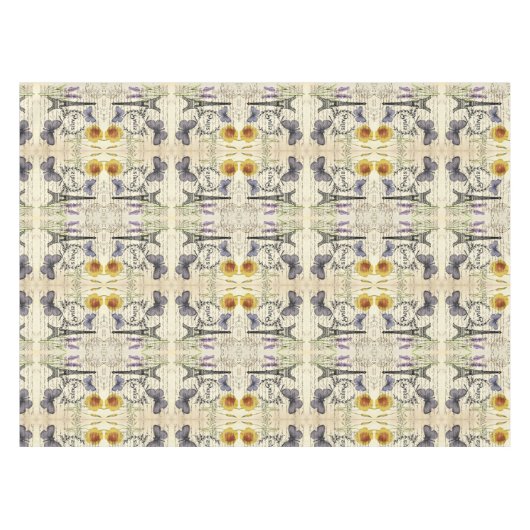 素朴な国のフランスの台本パリエッフェルタワー テーブルクロス (正面(横))